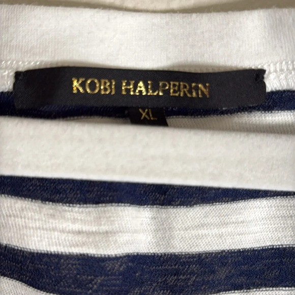 Kobi Helparin Striped Cotton Blend Long Sleeve Tee Size XL - Picture 2 of 5